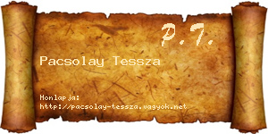 Pacsolay Tessza névjegykártya